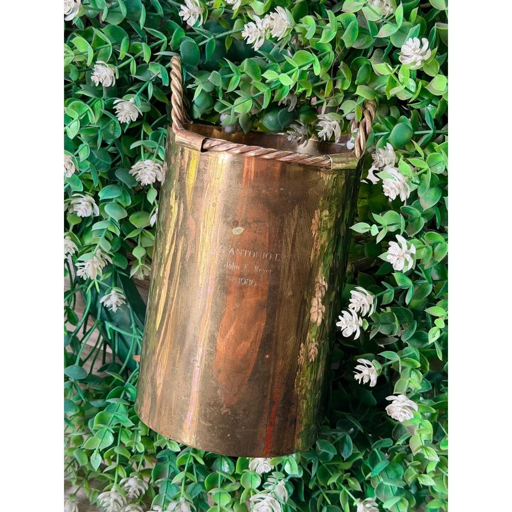 Vintage King Antonio LXVI Brass Vase • Twisted Handle Hacienda Decor (1986)